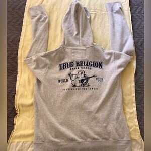XXL OATMEAL TRUE RELIGION BUDDHA ZIP HOODIE